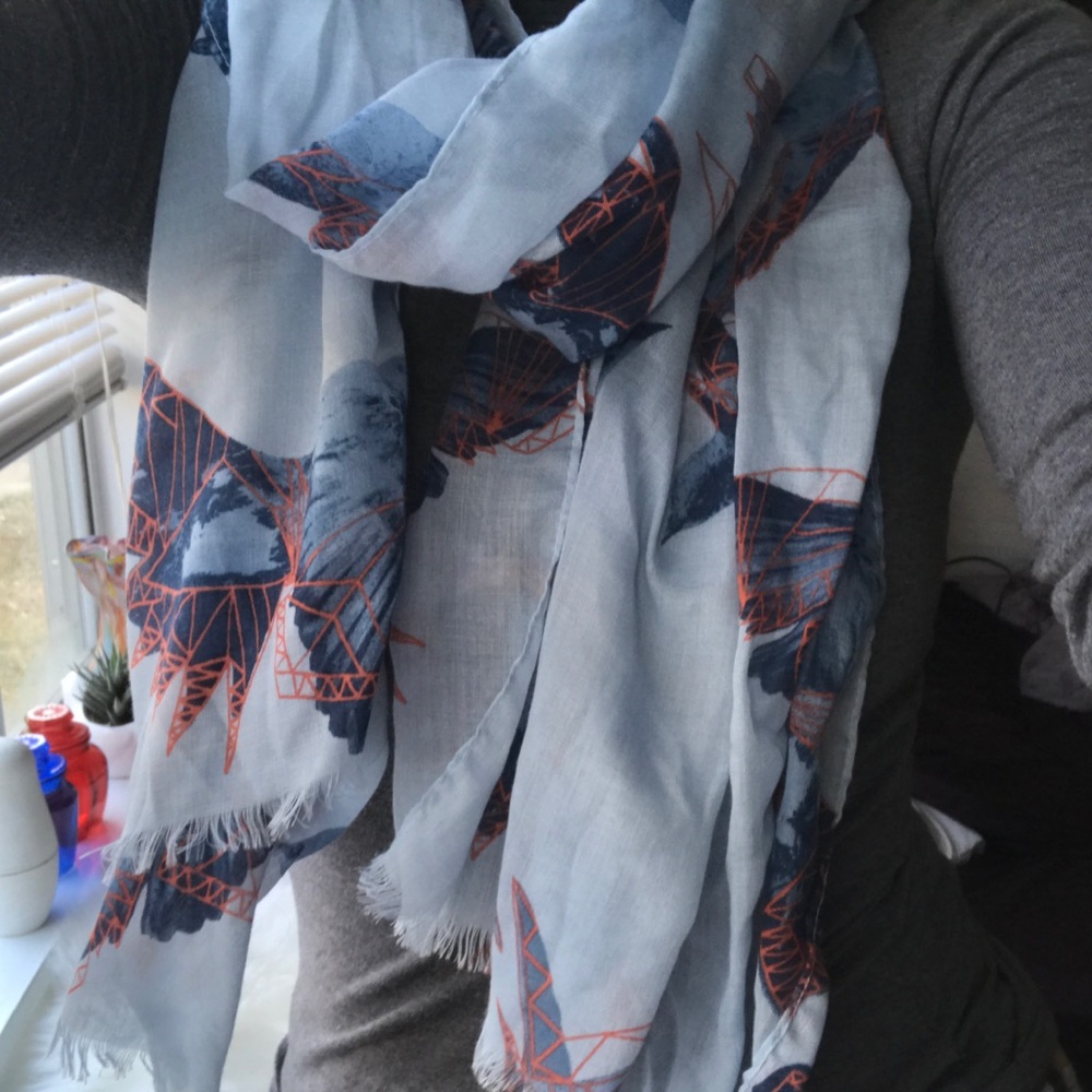 Blue bird scarf